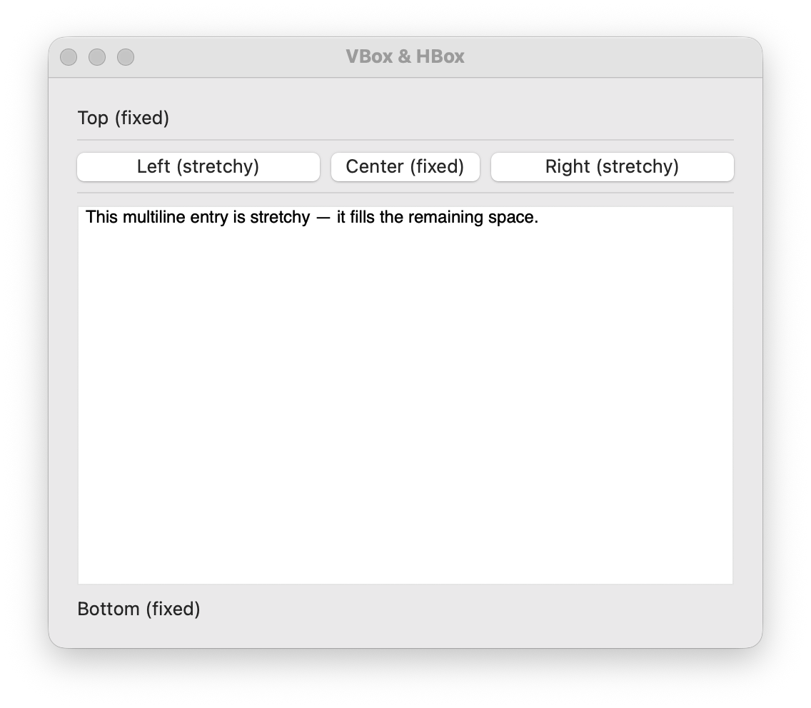 VBox and HBox layout
